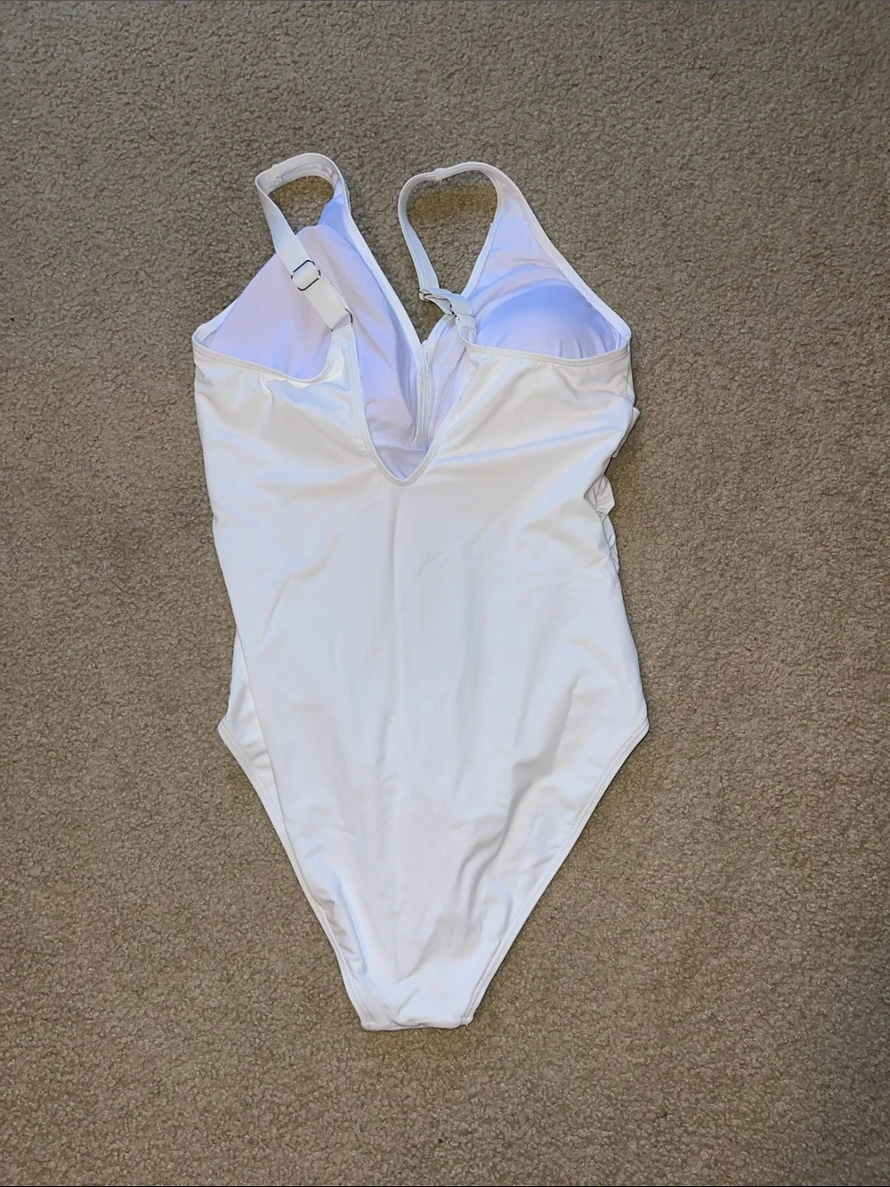 Amazon White Twist-Front Women's One-Piece Swimsuit